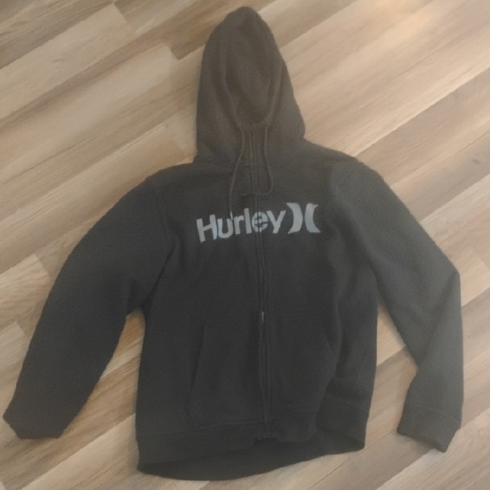Hurley Black Full-Zip Hoodie with Front Logo